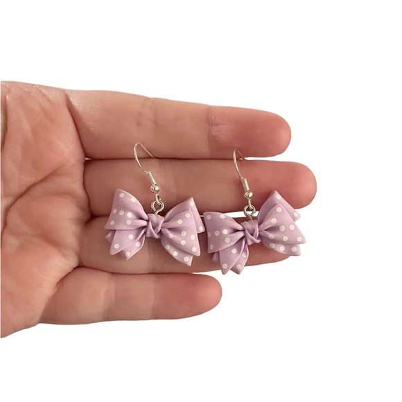 Polka Dot Bow Earrings - Set of four (4) pairs - Picture 2 of 4